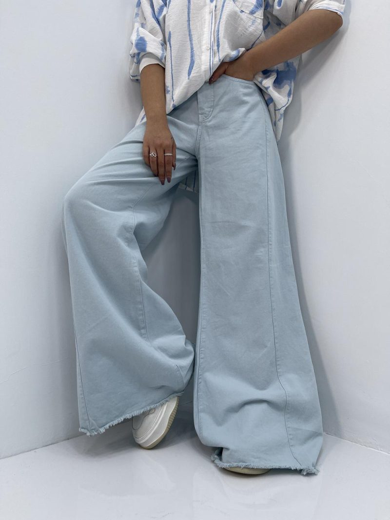شلوار شافل بگ آبی آسمانی