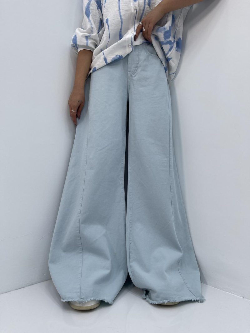 شلوار شافل بگ آبی آسمانی