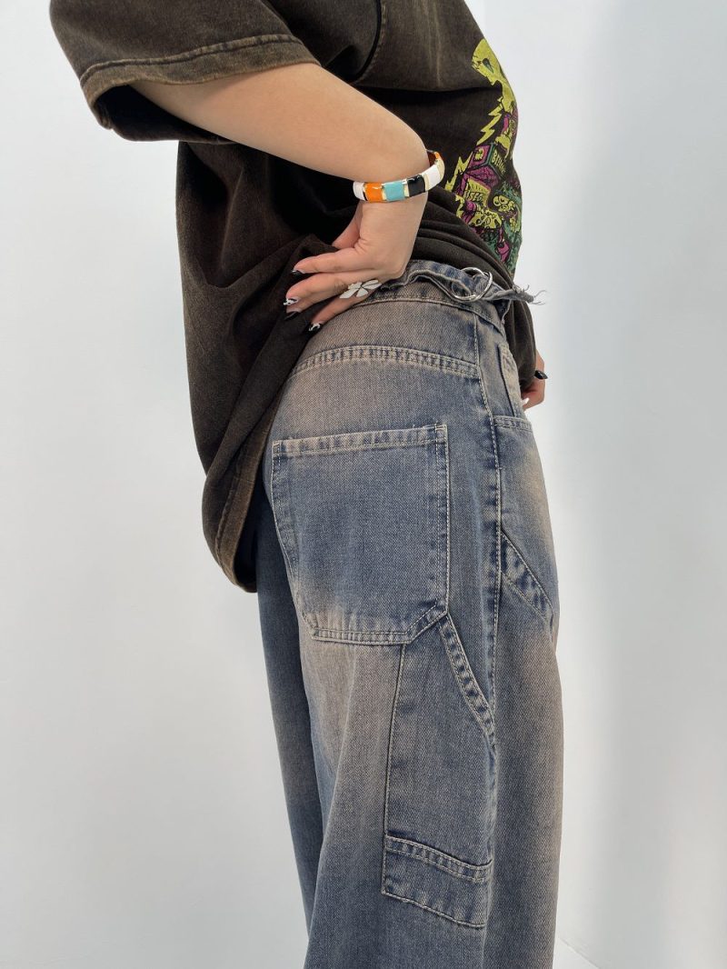 شلوار جین زنانه بالونی مکس آبی تینت