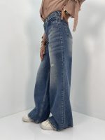 شلوار جین زنانه فول بگ آبی