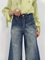 شلوار جین زنانه شافل آبی