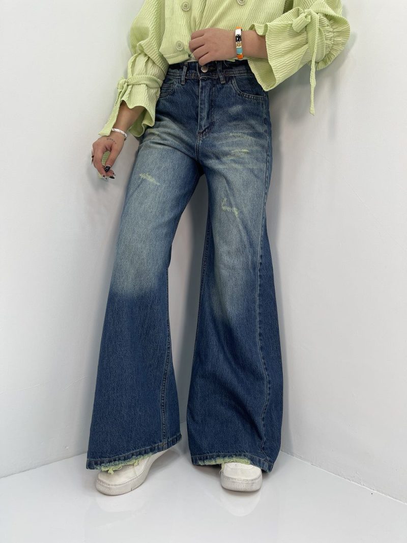 شلوار جین زنانه شافل آبی