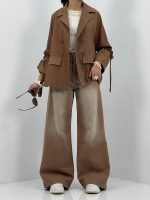 مانتو تابستانه کتی قهوه ای تیره