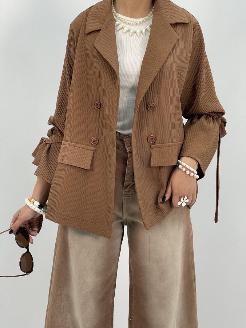 مانتو تابستانه کتی قهوه ای تیره