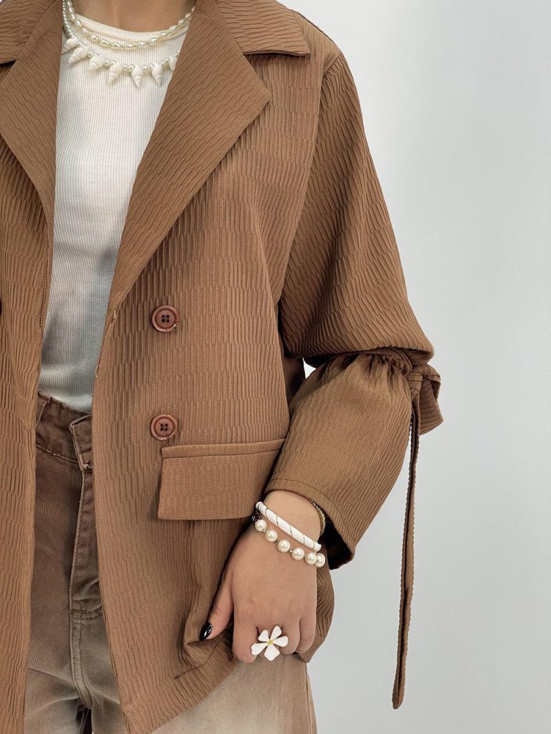 مانتو تابستانه کتی قهوه ای تیره