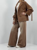 مانتو تابستانه کتی قهوه ای تیره