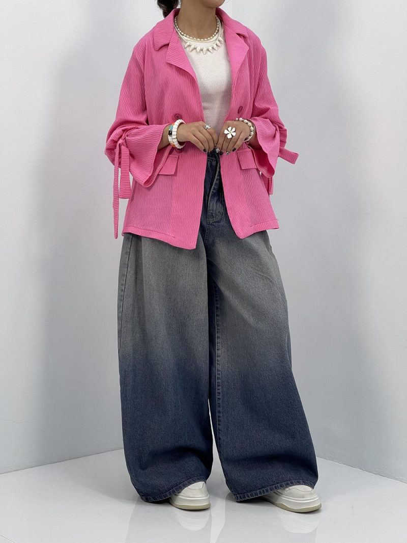 مانتو کتی تایستانه صورتی