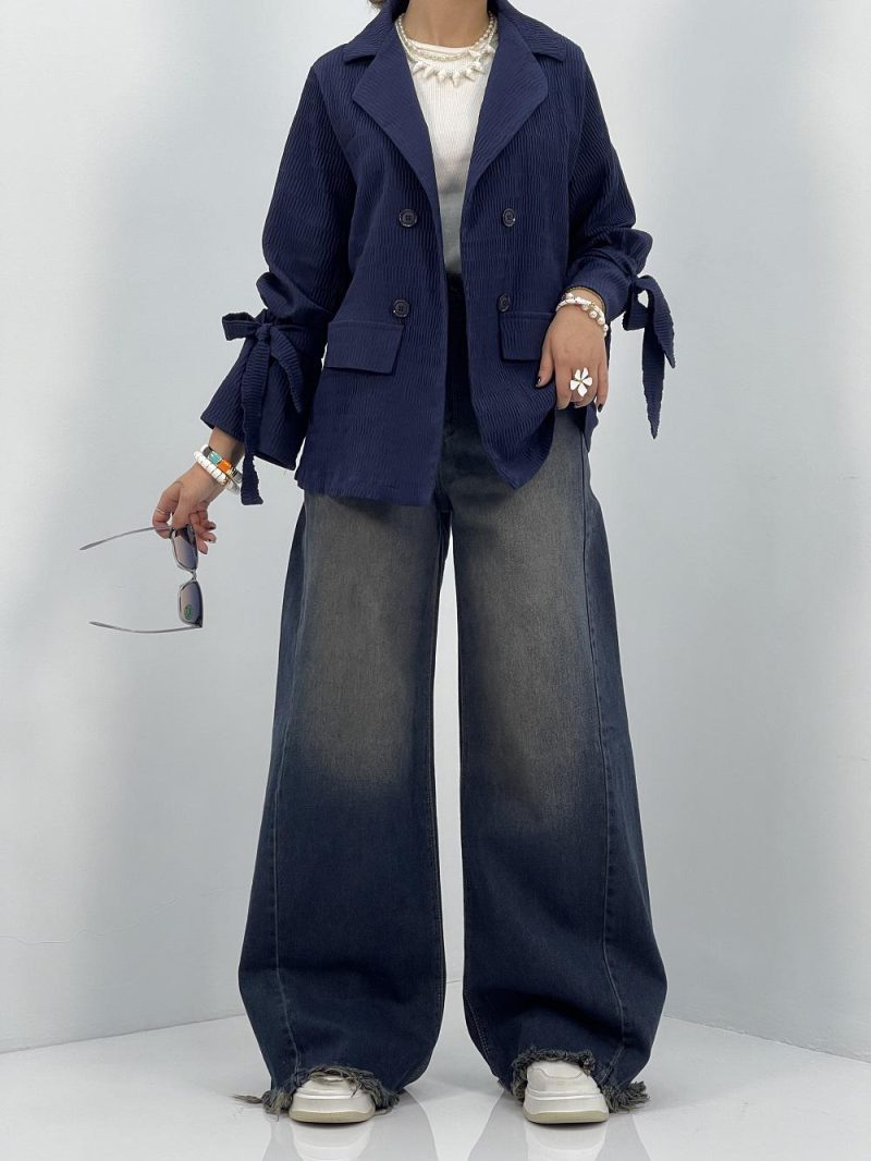 مانتو کتی تابستانه سرمه ای