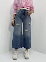 Women's blue wide leg jeans