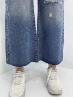 Women's blue wide leg jeans