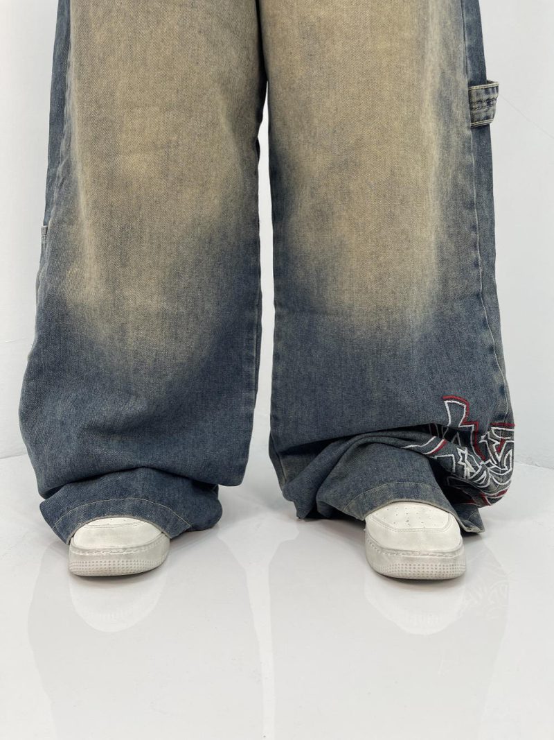 شلوار جین زنانه فول بگ کارپنتر آبی سنگشور