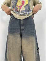 شلوار جین زنانه فول بگ کارپنتر آبی سنگشور