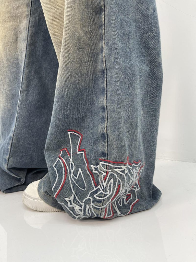 شلوار جین زنانه فول بگ کارپنتر آبی سنگشور