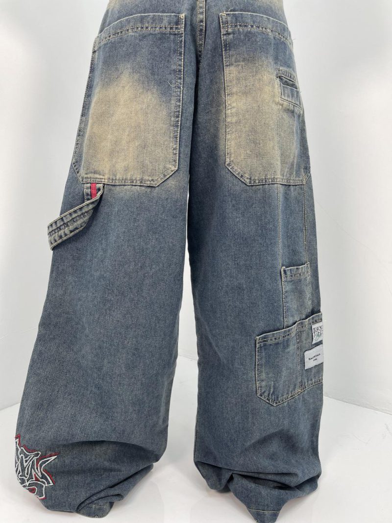 شلوار جین زنانه فول بگ کارپنتر آبی سنگشور