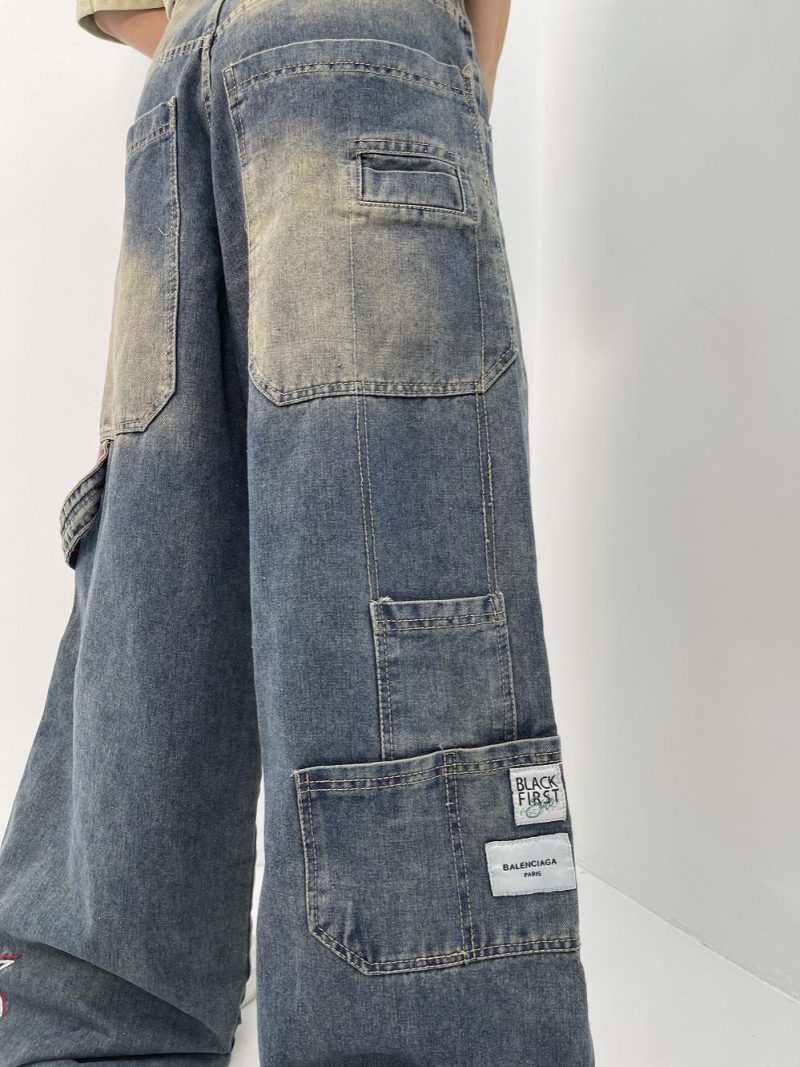 شلوار جین زنانه فول بگ کارپنتر آبی سنگشور