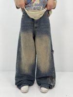 شلوار جین زنانه فول بگ کارپنتر آبی سنگشور