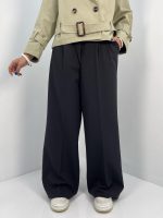 شلوار پارچه مازراتی فول بگ زنانه مشکی