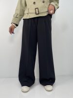 شلوار پارچه مازراتی فول بگ زنانه مشکی