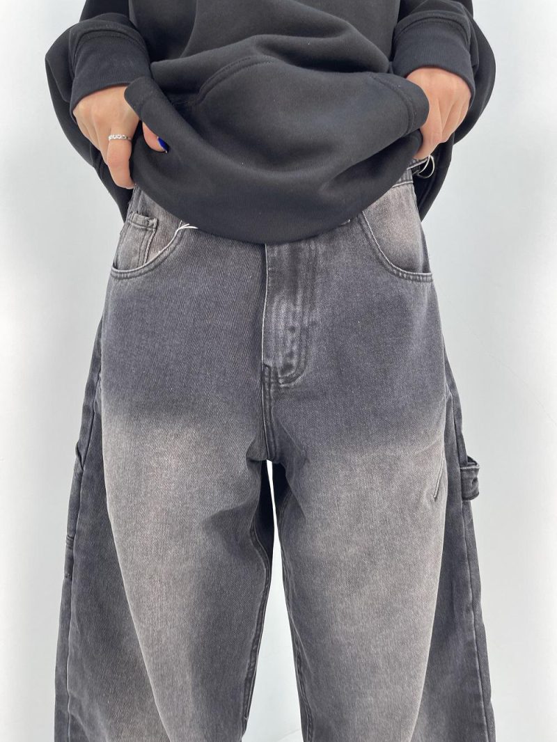 شلوار جین زنانه بالونی مکس کارپنتری زغالی