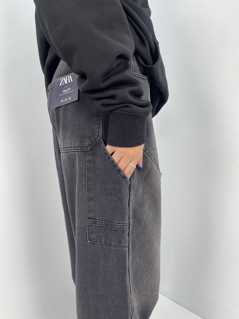 شلوار جین زنانه بالونی مکس کارپنتری زغالی