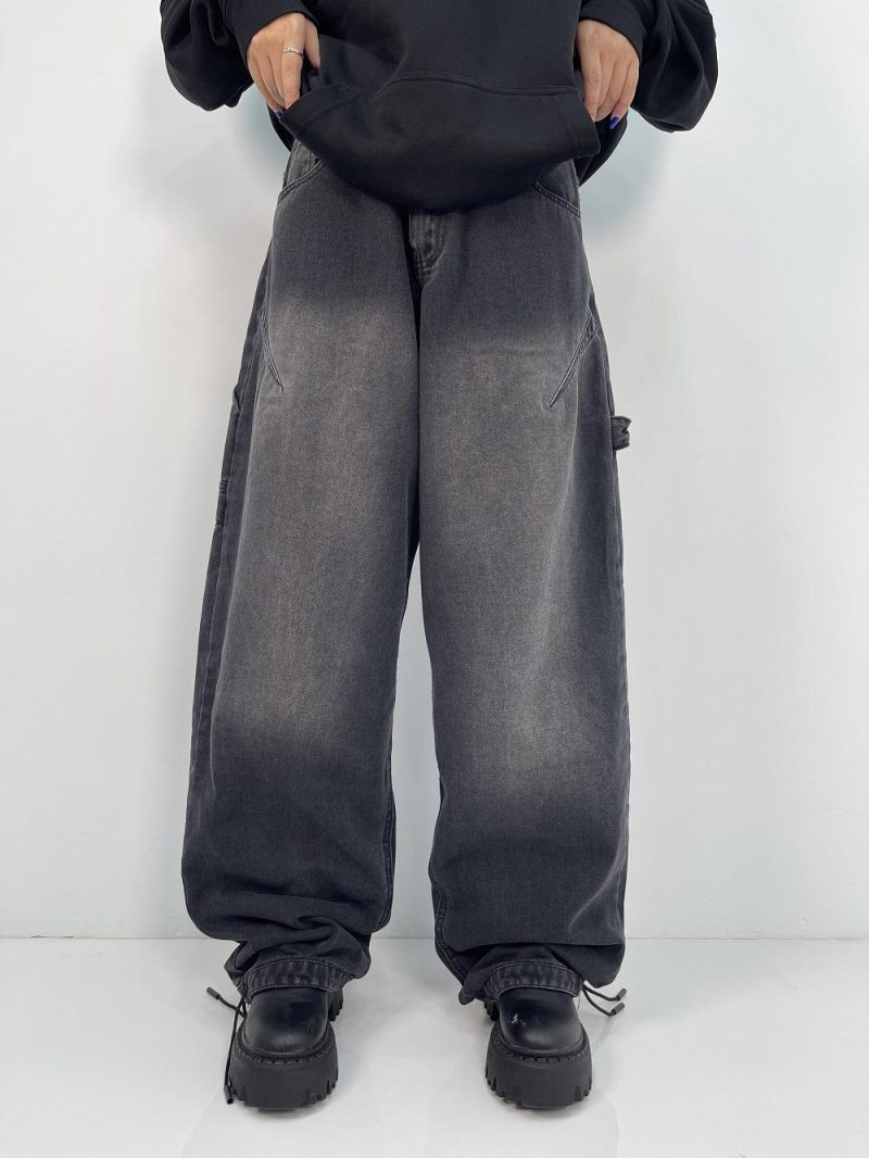 شلوار جین زنانه بالونی مکس کارپنتری زغالی