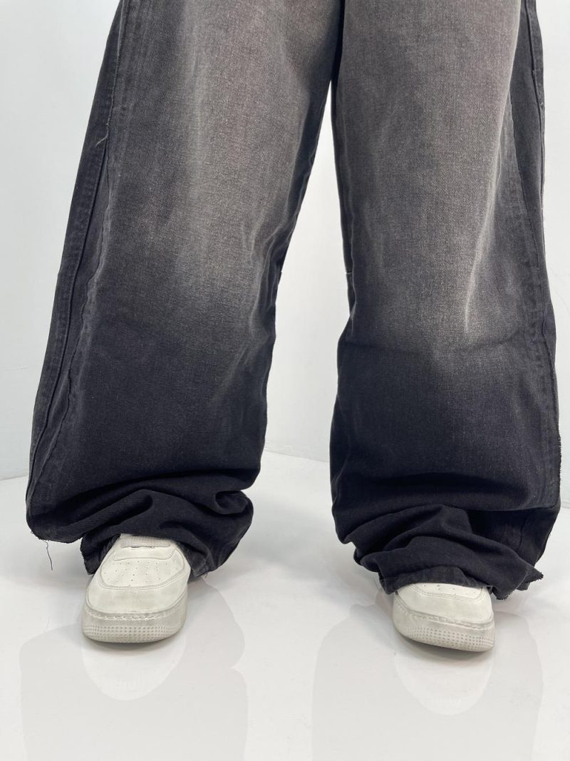 شلوار جین زنانه فول بگ کارپنتر زغالی