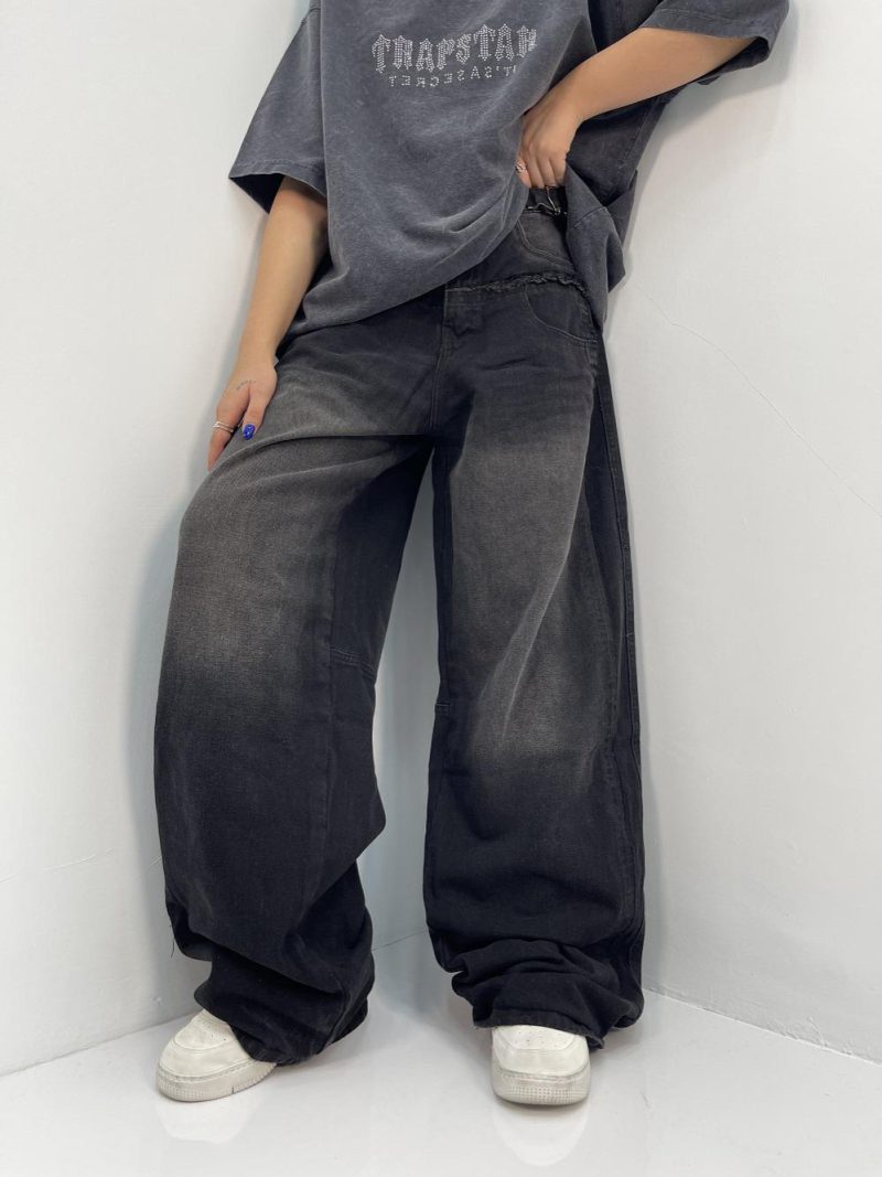 شلوار جین زنانه فول بگ کارپنتر زغالی