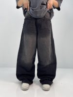 شلوار جین زنانه فول بگ کارپنتر زغالی
