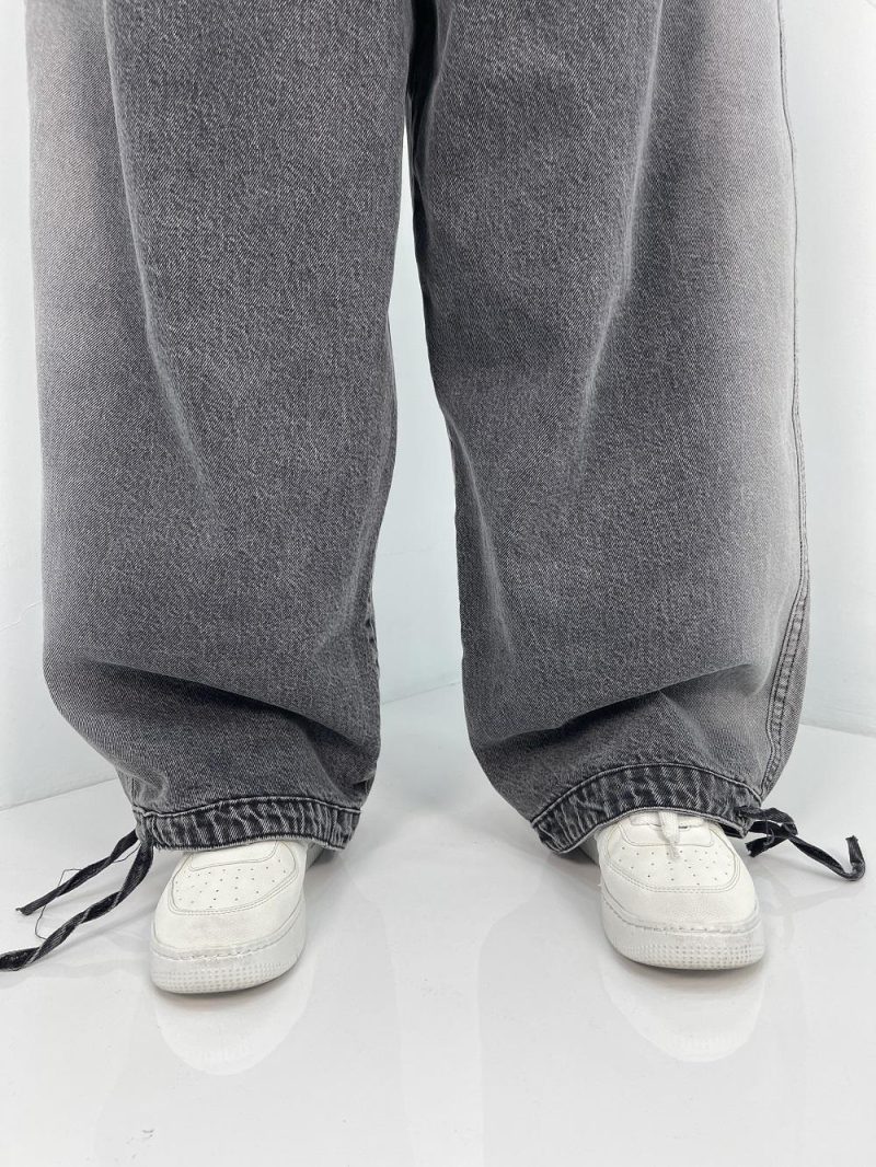 شلوار جین زنانه بالونی کارپنتری زغالی سنگشور