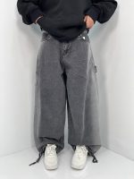 شلوار جین زنانه بالونی کارپنتری زغالی سنگشور