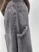 شلوار جین زنانه بالونی کارپنتری زغالی