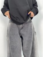 شلوار جین زنانه بالونی کارپنتری زغالی سنگشور