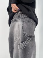 شلوار جین زنانه بالونی کارپنتری زغالی سنگشور