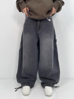 شلوار جین زنانه بالونی کارپنتری زغالی