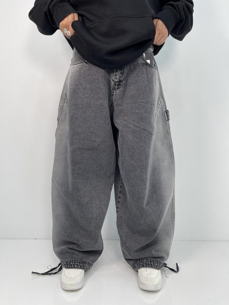 شلوار جین زنانه بالونی کارپنتری زغالی سنگشور