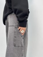 شلوار جین زنانه بالونی کارپنتری طوسی