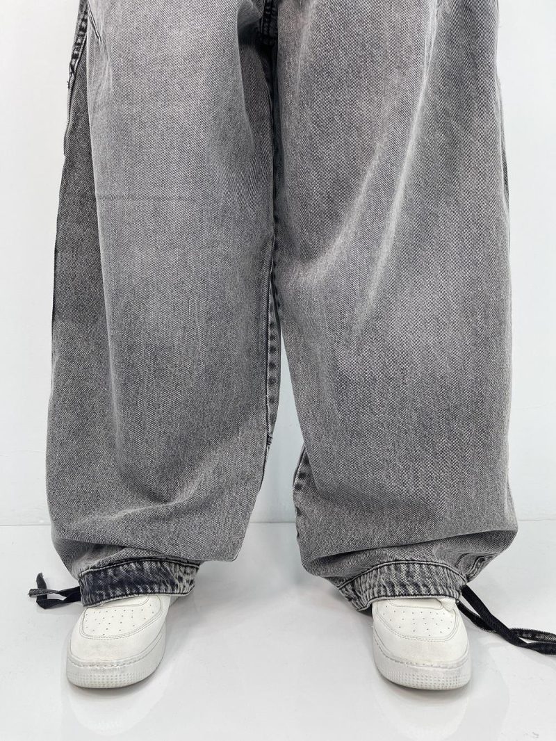 شلوار جین زنانه بالونی کارپنتری طوسی