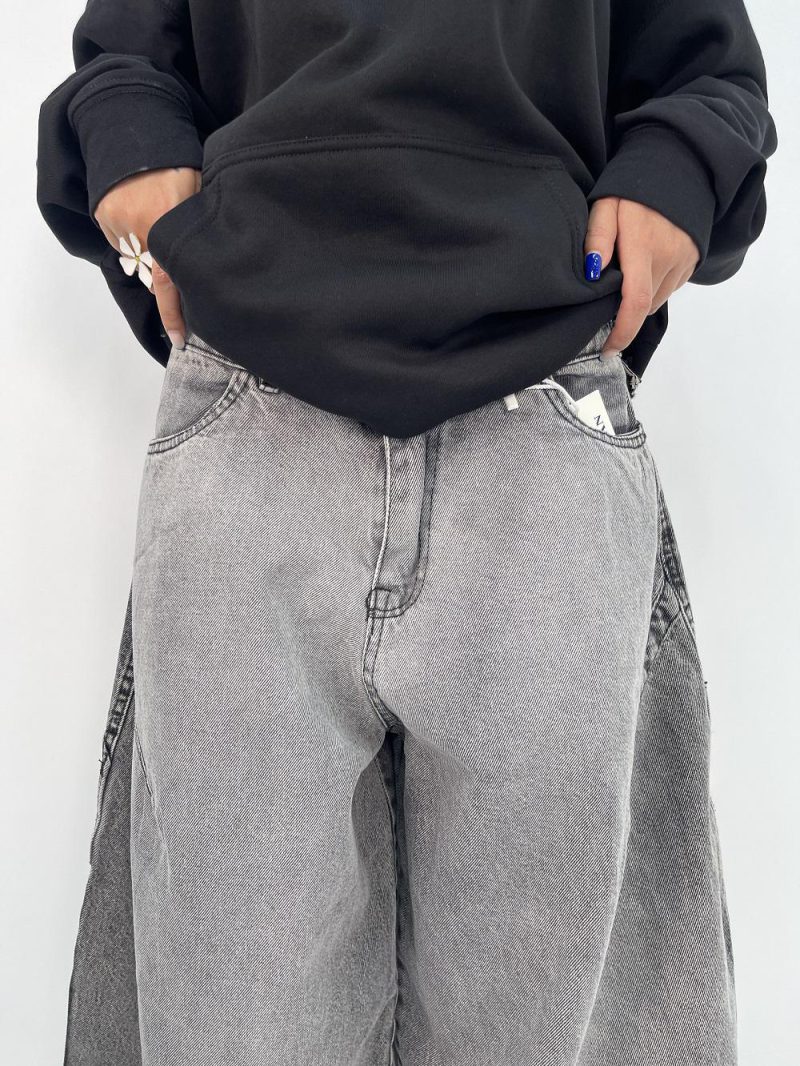 شلوار جین زنانه بالونی کارپنتری طوسی