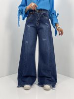 شلوار جین زنانه شافل آبی تیره