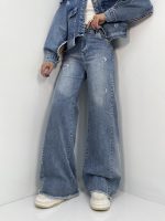 شلوار جین زنانه شافل آبی روشن