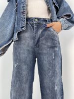 شلوار جین زنانه شافل آبی تیره