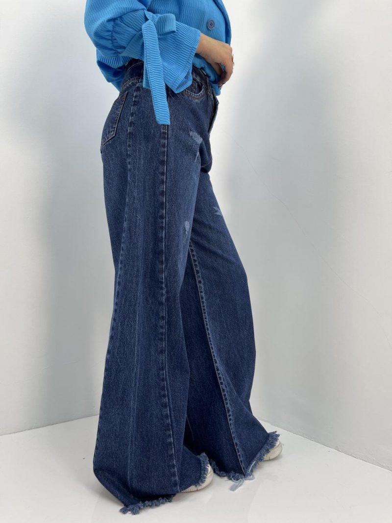 شلوار جین زنانه شافل آبی تیره