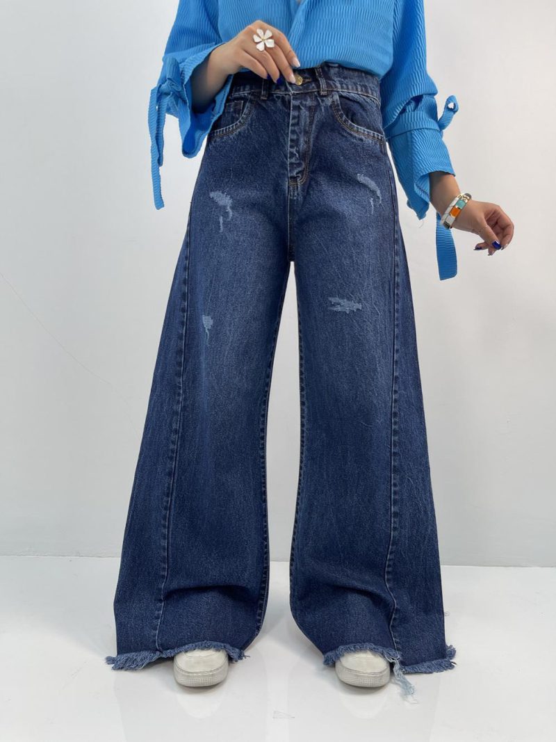 شلوار جین زنانه شافل آبی تیره