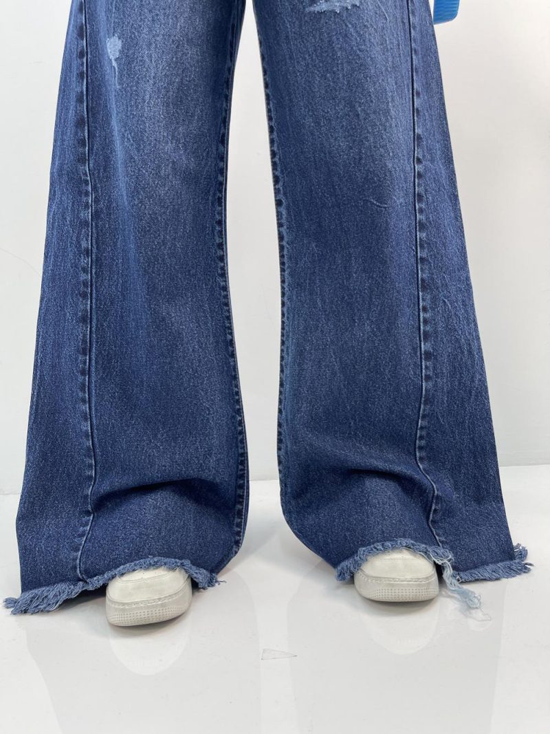 شلوار جین زنانه شافل آبی تیره