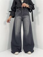 شلوار جین زنانه شافل زغالی