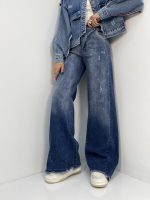 شلوار جین زنانه شافل آبی تیره