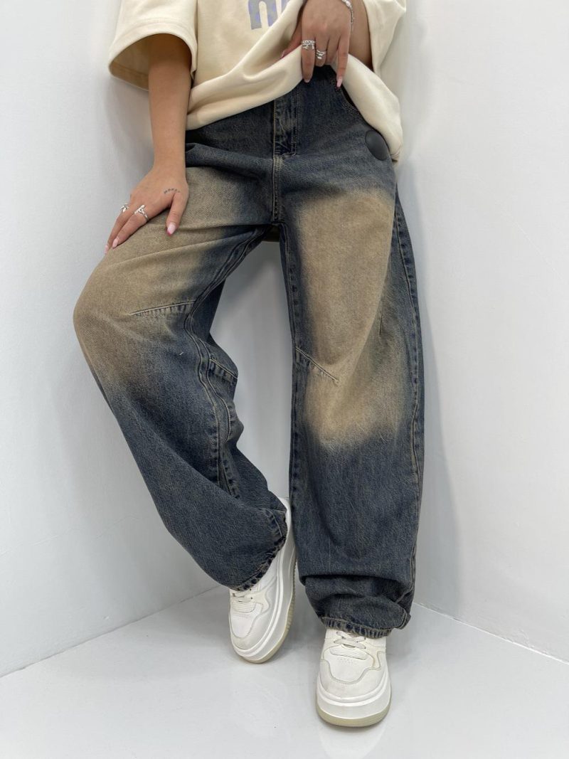 شلوار جین زنانه بالونی سنگشور آبی