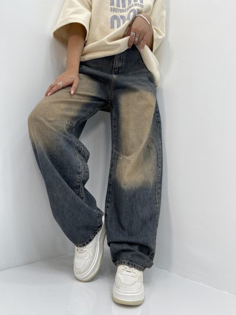 شلوار جین زنانه بالونی سنگشور آبی