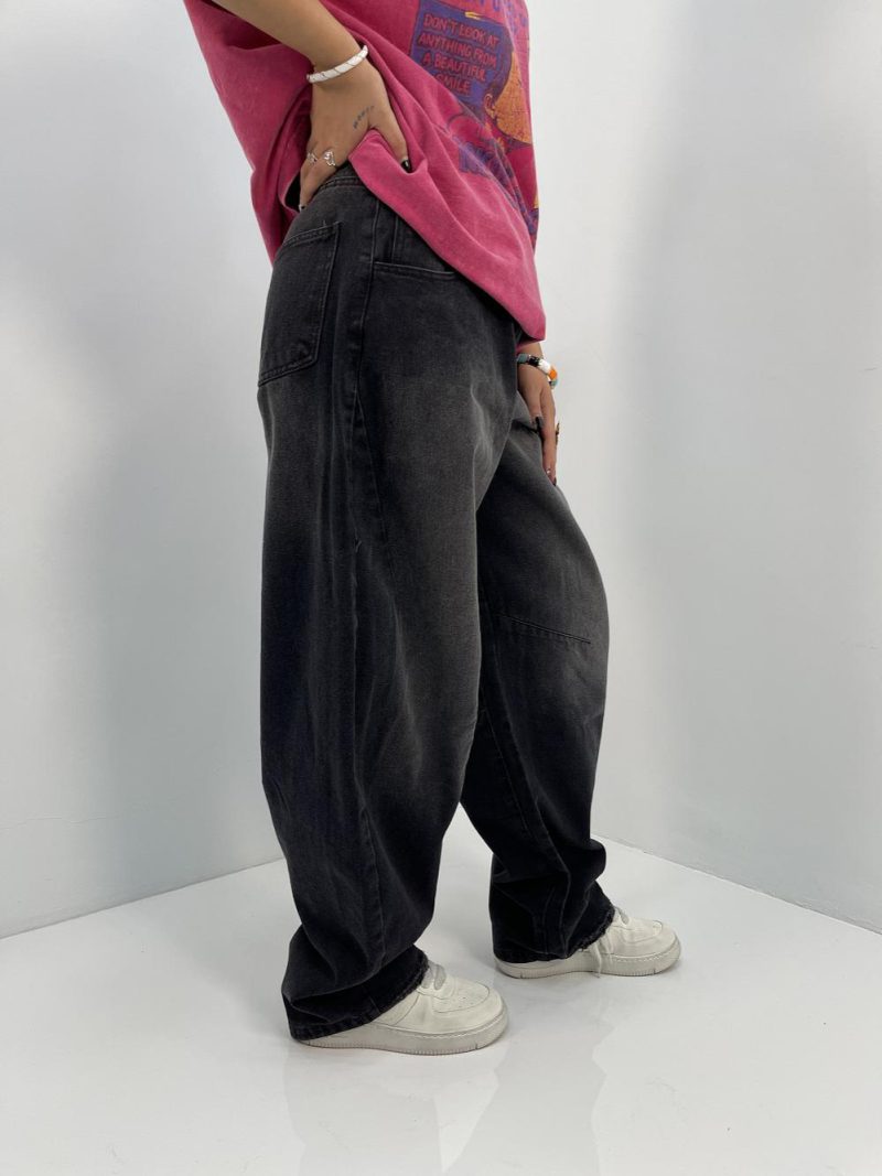 شلوار جین زنانه بالونی زغالی