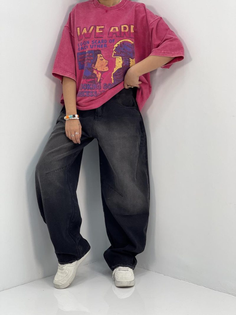 شلوار جین زنانه بالونی زغالی